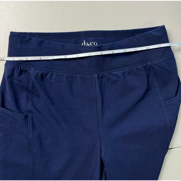 QVC Denim&Co Petite Yoga Stretch Lightly Boot Pant w/Pockets Navy NWOT Size XSP - Picture 8 of 8